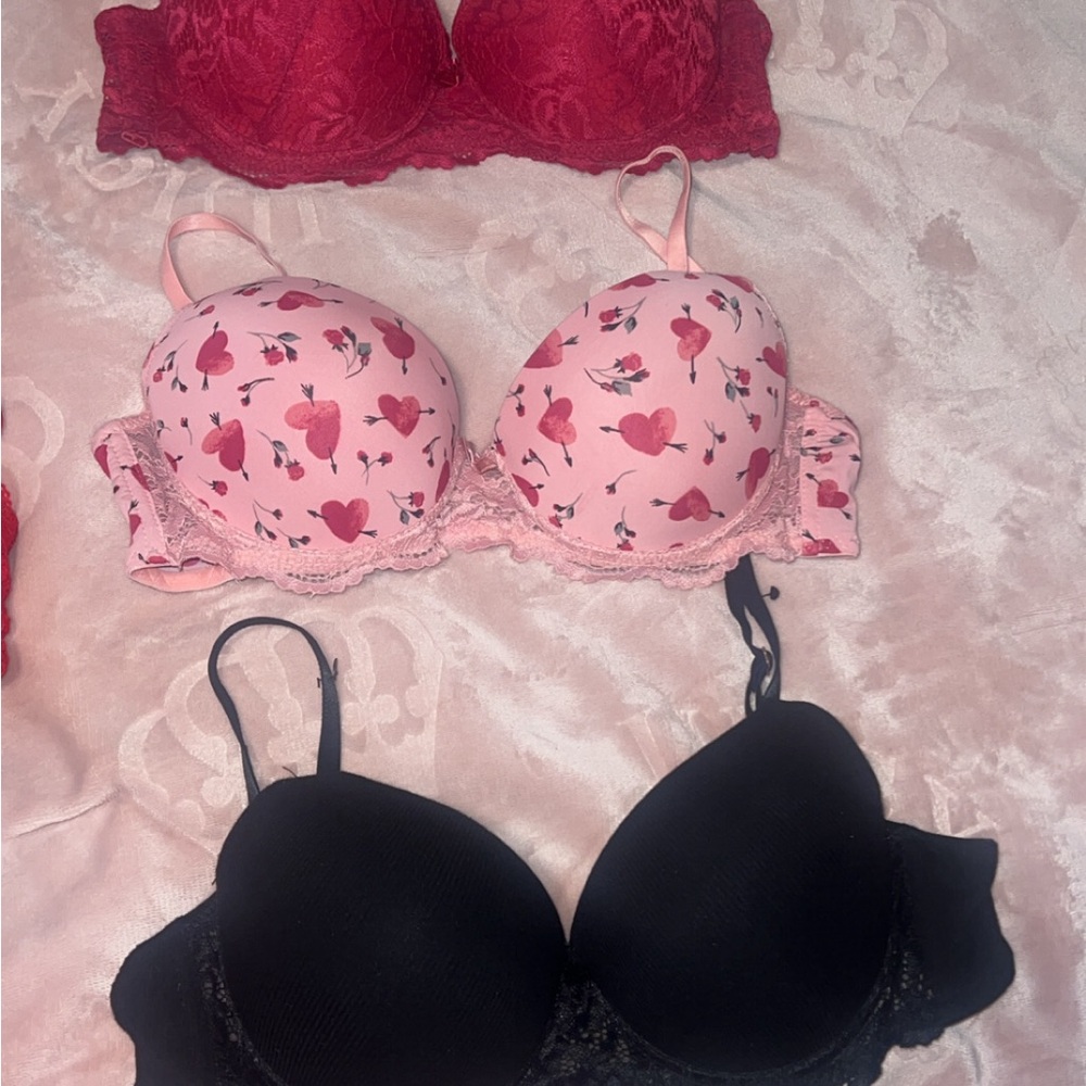 Pink Floral Women's Bra
